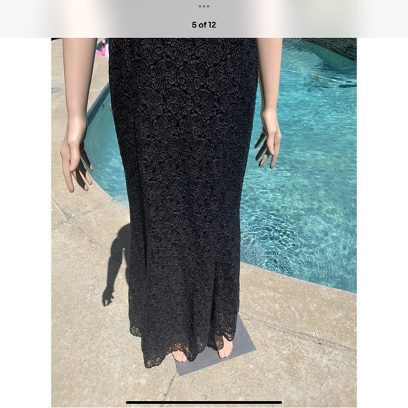 Vtg 💋 Gunne Sax Jessica McClintock Sz 3/4 Floral lace sparkle overlay Dress - Picture 5 of 10